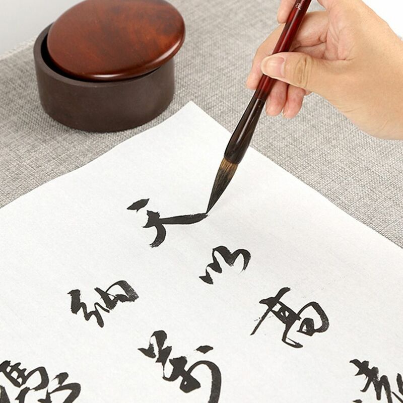 Кисть для китайской каллиграфии, для рисования маслом акварелью, волчьей шерсти, с медными трубками, щеточка для письма