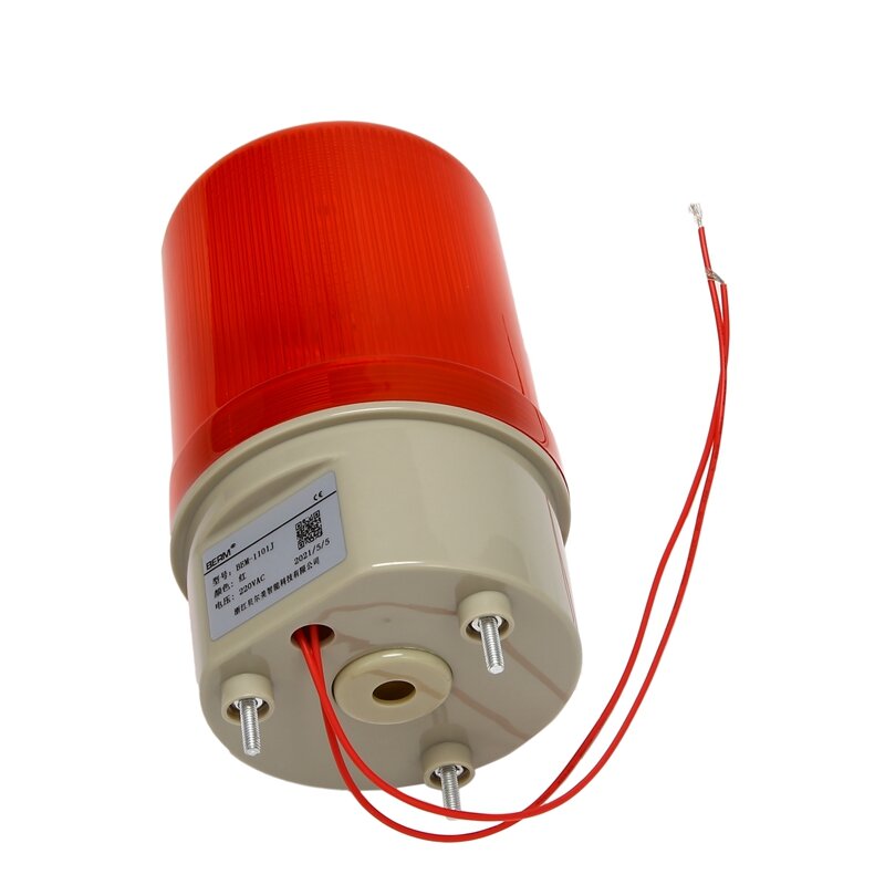 Industrieel Knipperend Geluid Alarmlampje, BEM-1101J 220V Rode Led-Waarschuwingslampjes Akoesto-Optisch Alarmsysteem Roterend Licht Noodgeval