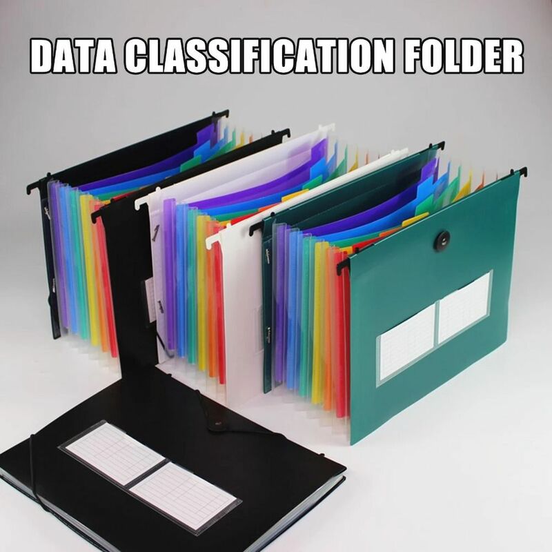 B5 Expanding File Folder Elastic Closure Plastic Accordian Organizer 7 Pockets Multi Page Hanging File Folders Office Supplies