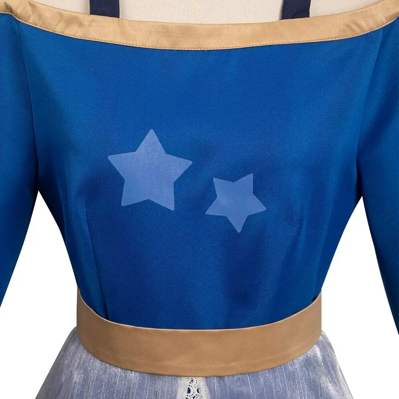 Women Amity Cosplay Costume The Owl Cos House Role Play Blue Dress Female Girls Fantasia Halloween Carnival Party Disguise Suit