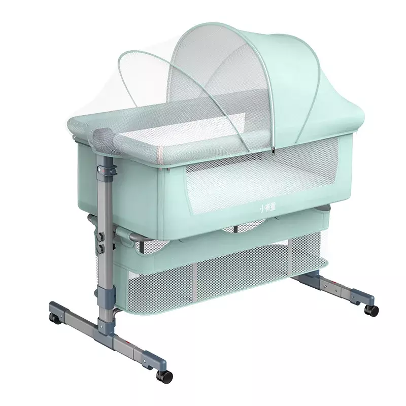 Kasur bayi lipat portabel, tempat tidur bayi dapat disesuaikan sambungan kasur Ratu tempat tidur bayi Bb Anti-overflow portabel