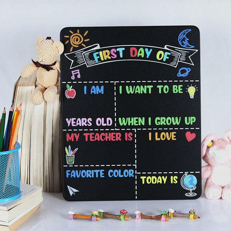 First Day of School Chalkboard Sign Reusable Blackboard Back To School Chalkboard Sign for Home Preschool Kindergarten