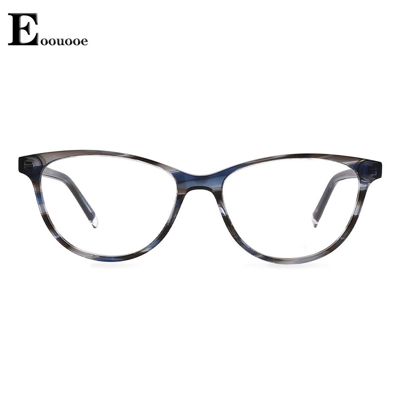 Cat Eye Glasse กรอบ Acetate Opticas แฟชั่นแว่นตาแว่นตา Stripe Prescription Optician