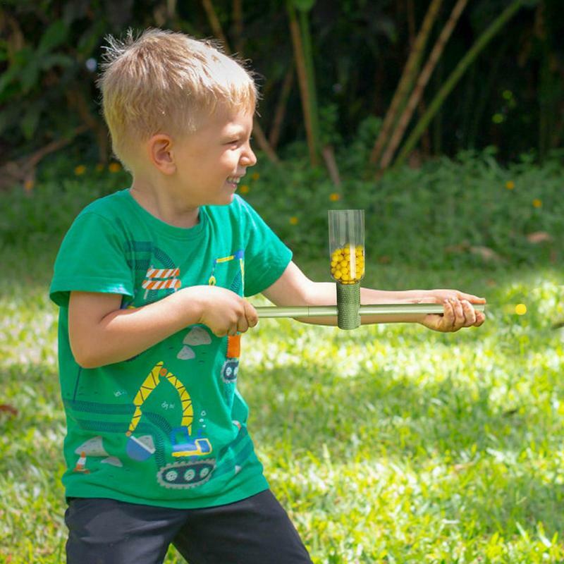 Zachte Flipperkast Launcher Kleine Bal Shooter Knetterende Buis Outdoor Kinderen Speelgoed Aluminium Imitatie Bamboe Ambachtelijke Schietpartijen Speelgoed