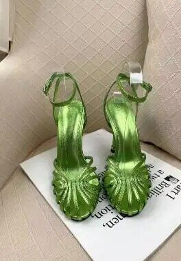 UVRCOS-zapatos de tacón alto con correa en el tobillo para mujer, Sandalias de tacón de aguja, estilo enjaulado, cuero de alta calidad, Verano