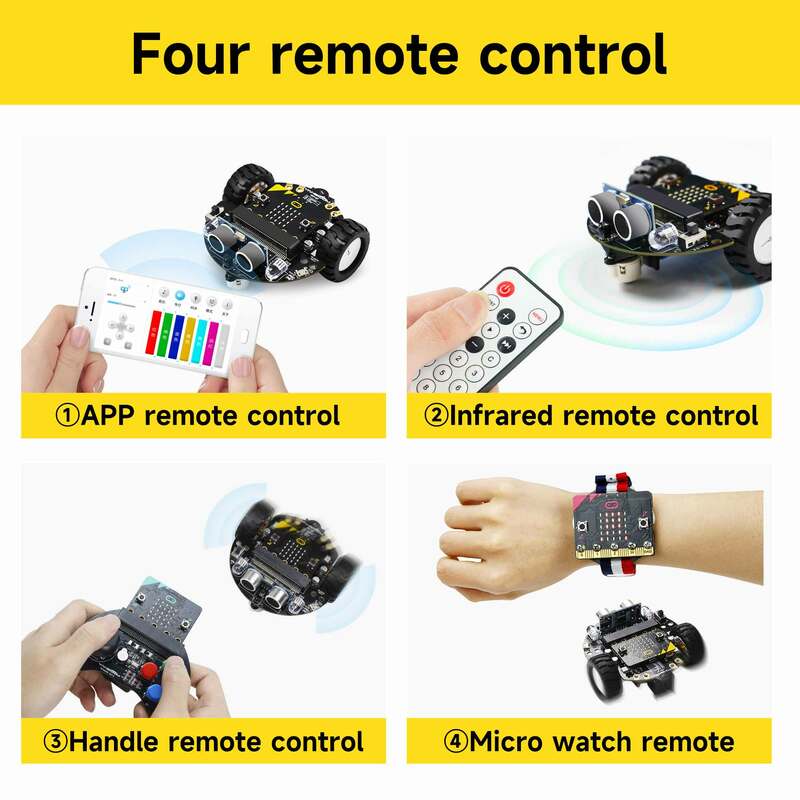 Yahboom-juguetes programables de Microbit para coche, robótica de codificación para Microbit V2 V1 con batería recargable, CE RoHS para educación STEM