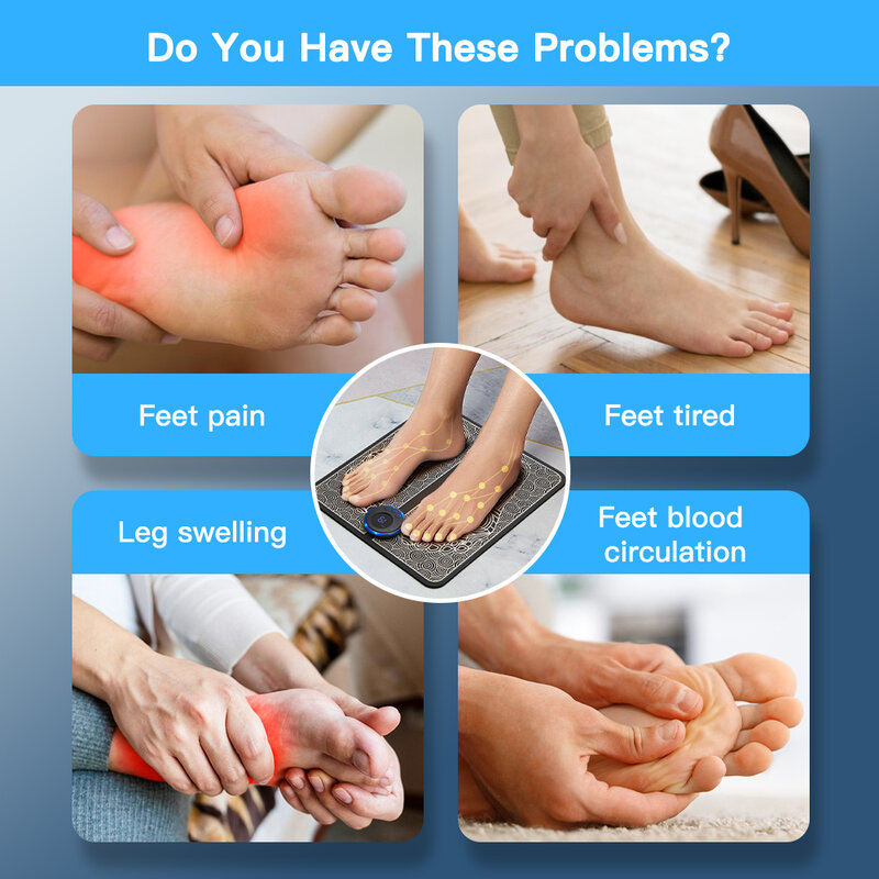 EMS pemijat kaki elektrik, tikar pijat kaki, stimulasi otot, terapi penghilang nyeri, meningkatkan sirkulasi darah