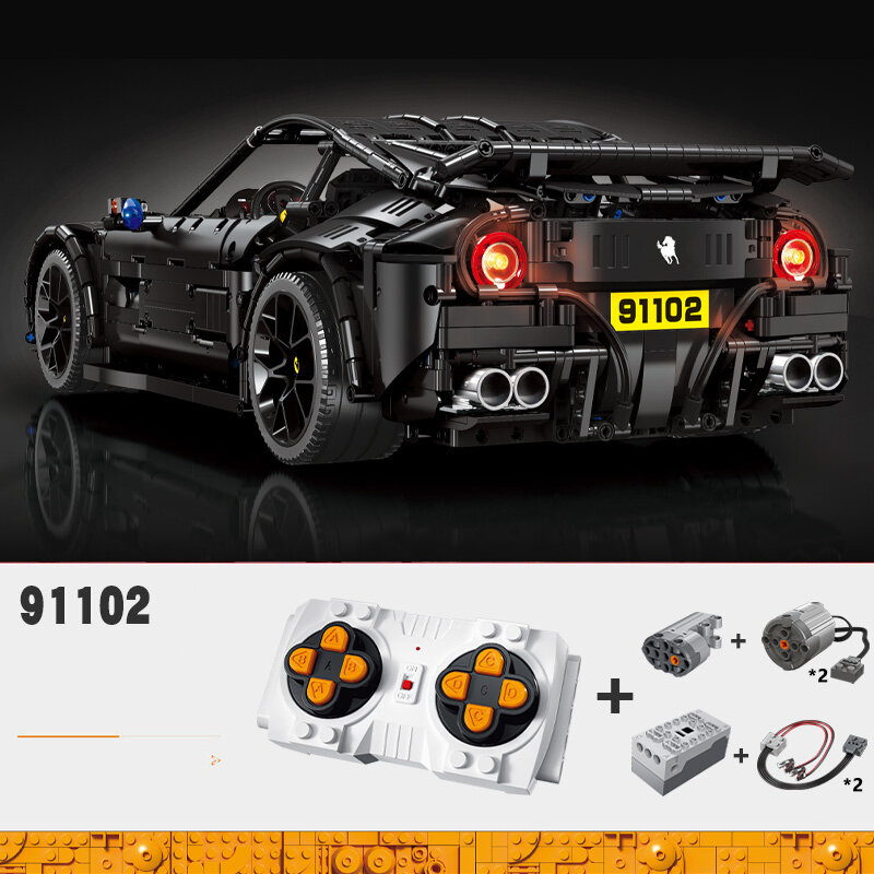Moter-Juego de bloques de construcción de coche deportivo para niños, juguete técnico de construcción con aplicación de Control remoto, modelo 91102 F12 1:8