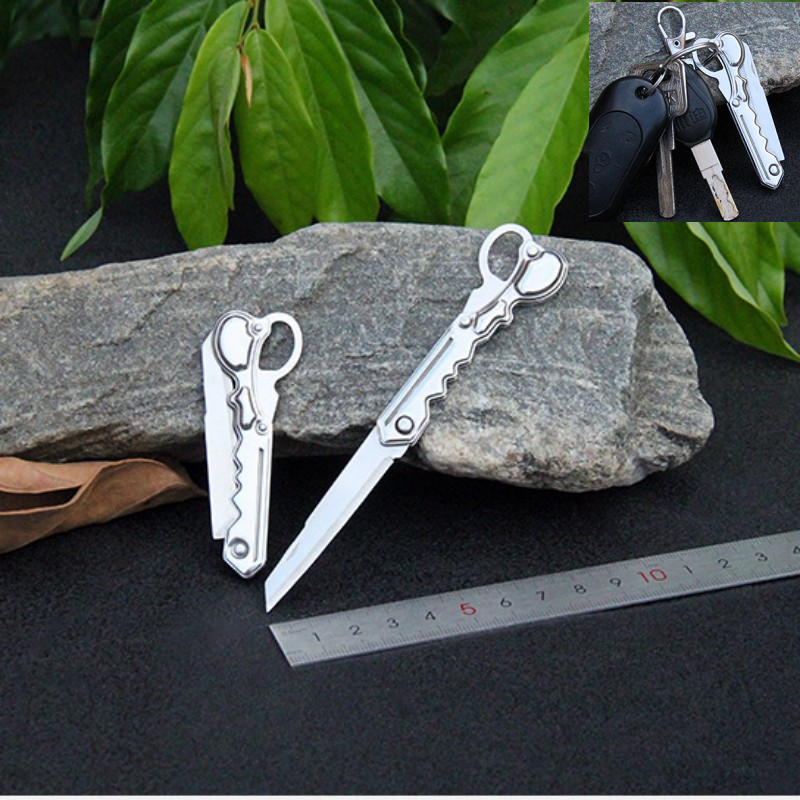 Stainless Steel Creative Key Knife 3CR13 Sharply Mini Folding  Portable Fruit Knife Home Office Box Opening Small Folding Knife