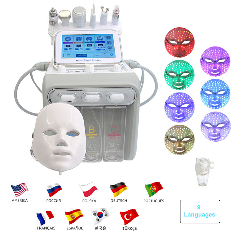 Máquina de hidrodermoabrasión 7 en 1 para limpieza profunda de la piel, depurador de piel, dispositivo de cuidado Facial Aqua