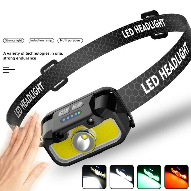 Usb C Headlamp Sensor Headlamp Super Bright Led Rechargeable Headlamp Individually Controlled Waterproof for Outdoor Riding