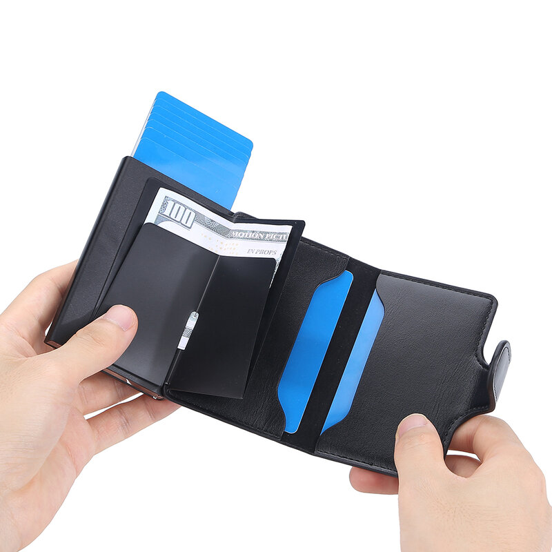 Unistybag Thẻ RFID Ngăn Chặn Ví Nam Thời Trang Slimwallet PU Chủ Thẻ Cao Cấp Đựng Thẻ