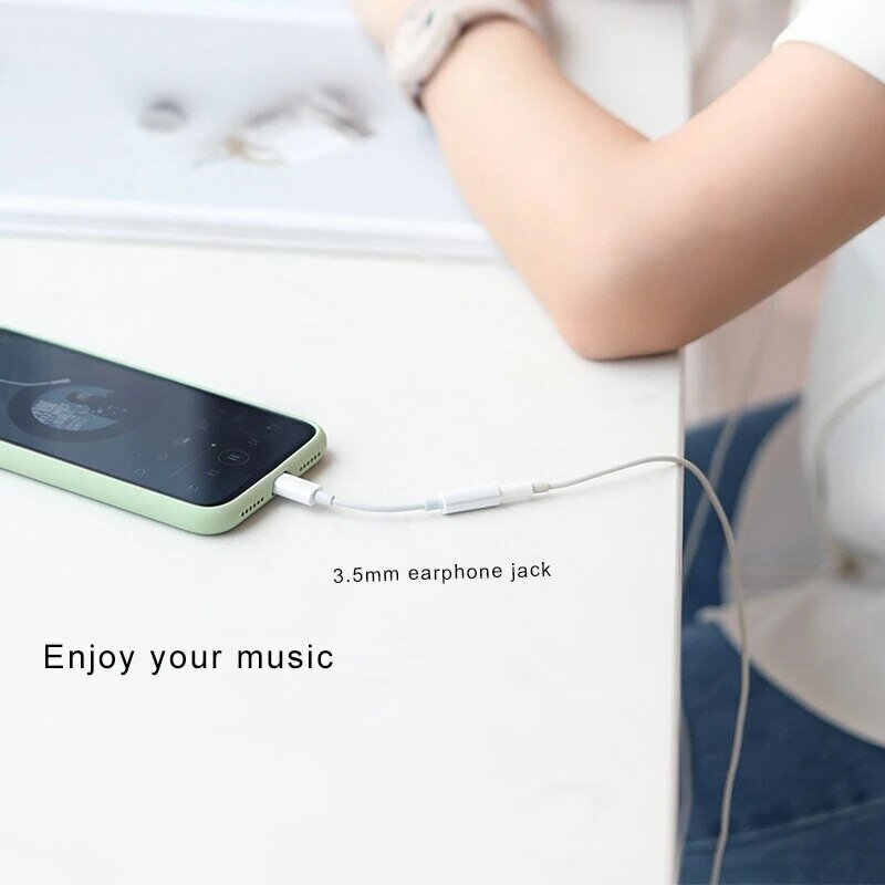 IOS 아이폰 14 12 13 11X8 7 플러스용 헤드폰 어댑터, Aux 오디오 분배기 조명, 3.5mm 어댑터 이어폰 잭 케이블