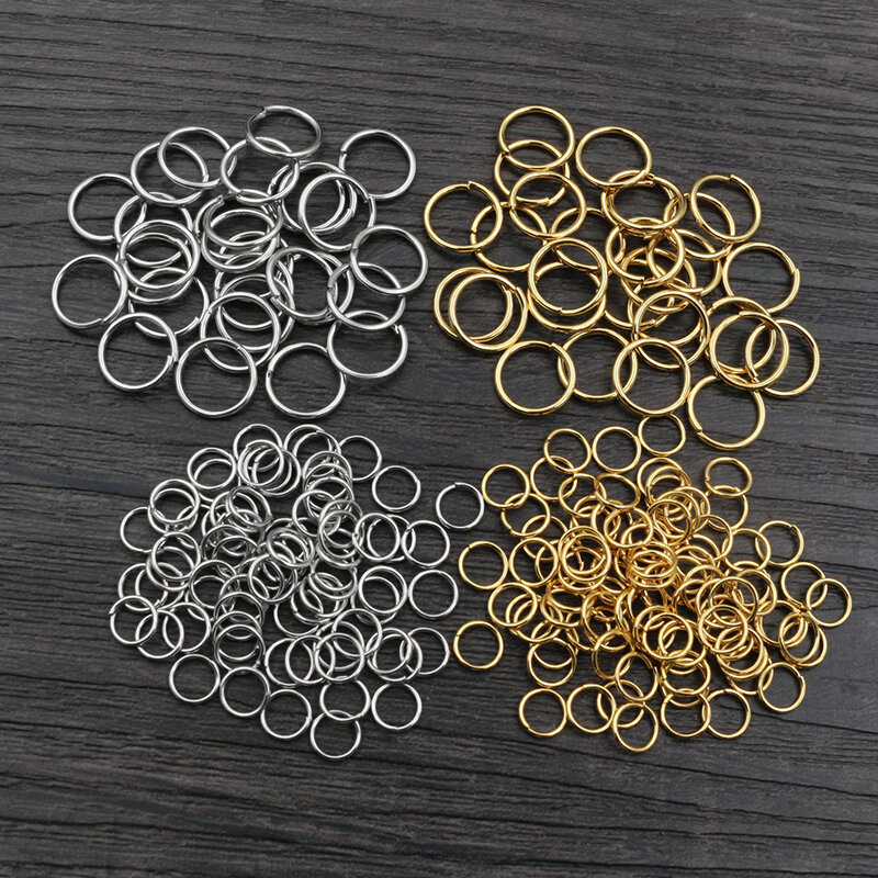 نتائج مجوهرات ذاتية الصنع من الفولاذ المقاوم للصدأ 3-10 حلقات قفزة مفتوحة وحلقة منقسمة لصنع المجوهرات
