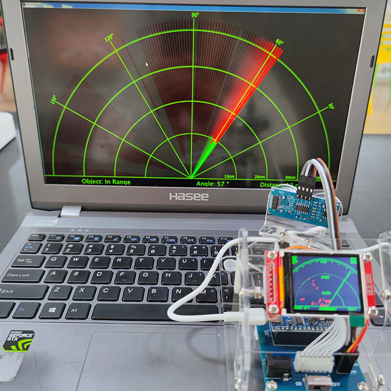 Acrílico Mini Radar Robot com TFT, tela pequena ou grande para Radar ultra-sônico para Arduino, brinquedos programáveis, kit DIY, ESP8266