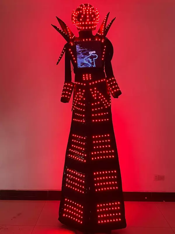 Kostium LED na szczudłach Walker Robot w pełnym kolorze jasności inteligentnych pikseli dla scena taneczna wydajności