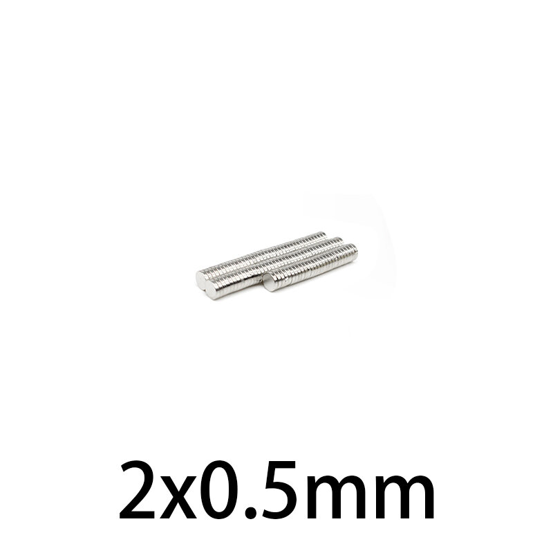 Mini ímãs redondos pequenos do neodímio, disco do ímã permanente, 2x10mm, 100, 300, 500, 1000 PCes, 2X1, 2X2, 2X3, 2X5, 2X10mm