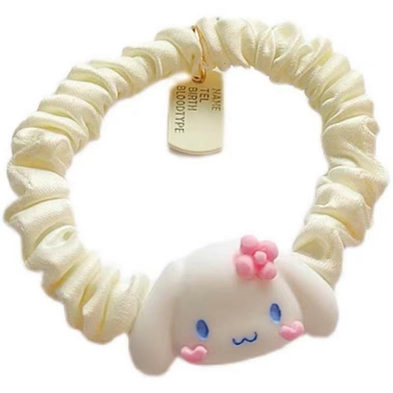 Sanrio-cuerda para el pelo Kawaii Mymelody Kuromi Cinnamoroll, banda de goma para estudiantes de dibujos animados coreanos, adorno para el pelo para niña, 2024