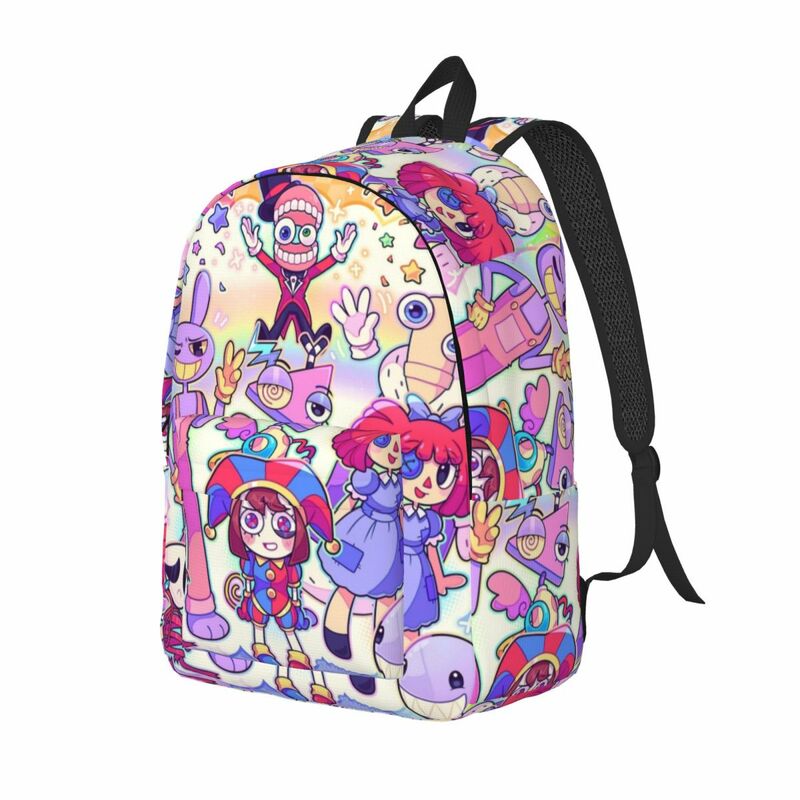 Tas punggung Digital untuk anak laki-laki perempuan, tas ransel sekolah pelajar Pomni Jax tas dasar luar ruangan