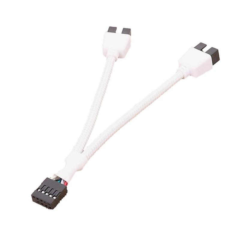 Kabel ekstensi USB Motherboard 9 Pin 1 betina ke 2 jantan Y Splitter Audio HD kabel ekstensi Desktop 9 Pin USB 2.0 konektor HUB