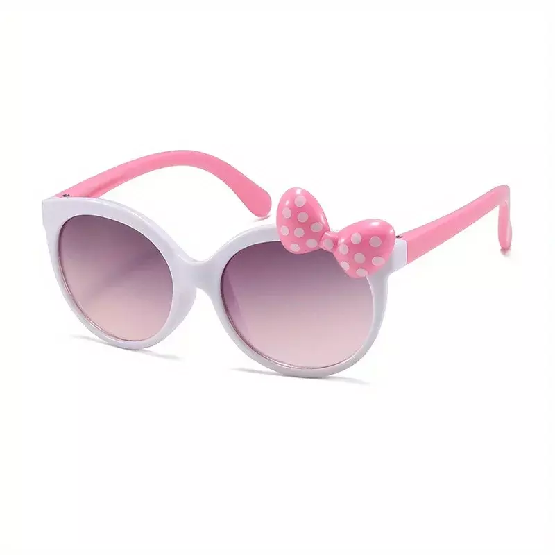 귀여운 만화 나비 매듭 선글라스, 여아 어린이 햇빛가리개 안경, 야외 스포츠 등산용