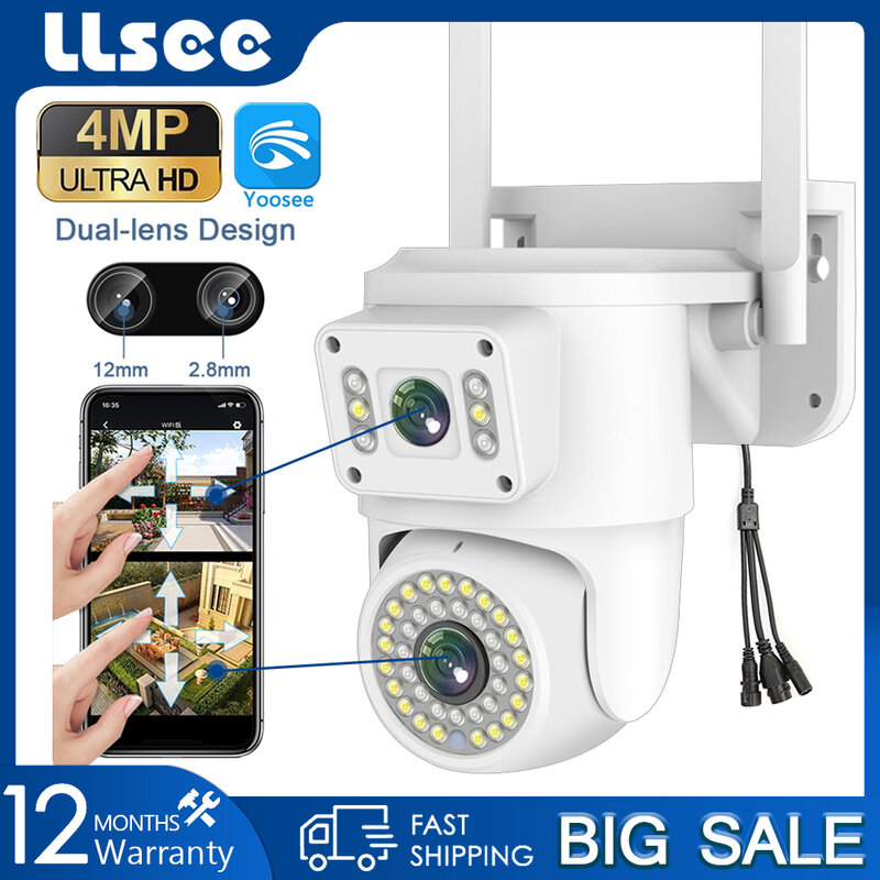 LLSEE, 8MP, 4K CCTV camera WIFI, wireless camera Yoosee, PTZ outdoor IP security camera, color night vision, AI tracking