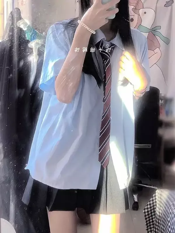 Camisa de uniforme Jk para mujer, Top básico a juego con todo, Falda plisada, traje de dos piezas, hecho en Japón, material escolar