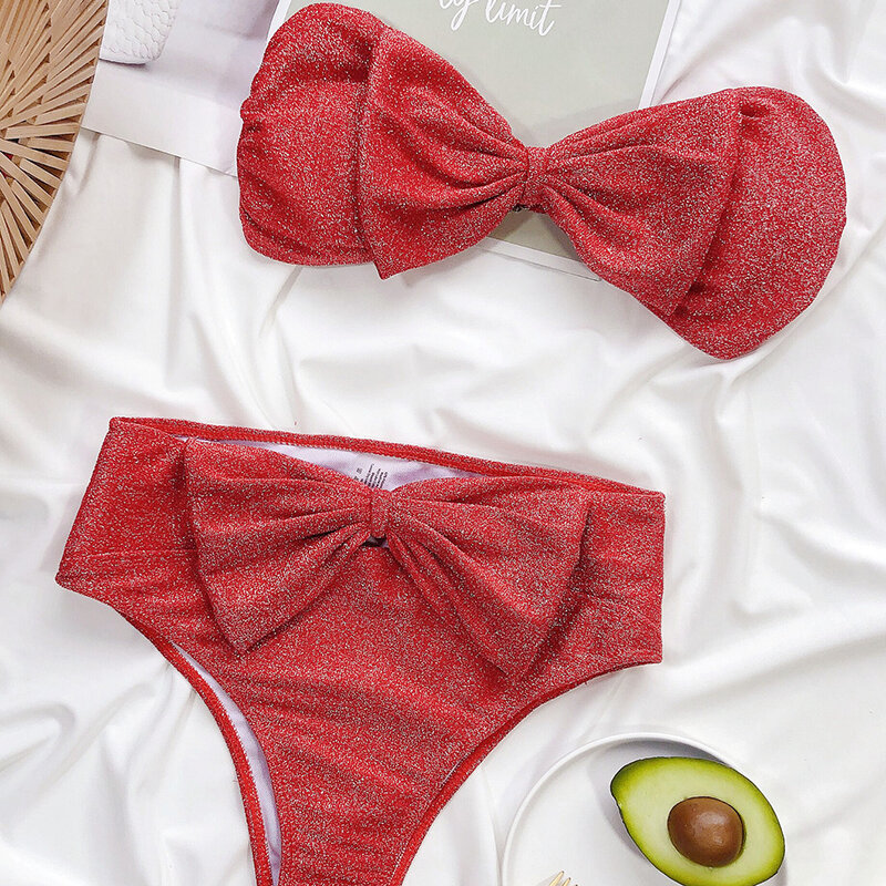 Conjunto de Bikini de 2 piezas para mujer, traje de baño Sexy, ropa de playa, vestido rosa para verano, 2024