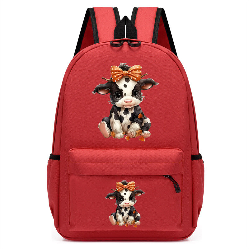 Рюкзак для девочек с милым мультяшным ковбойским рисунком коровы, детский школьный ранец, студенческий рюкзак с рисунком аниме для детского сада