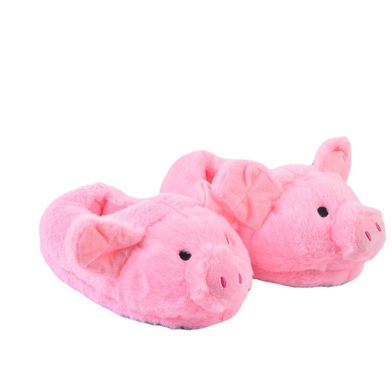 Симпатичные домашние тапочки для девочек с мультяшной свиньей, модные плюшевые теплые тапочки, женская зимняя обувь
