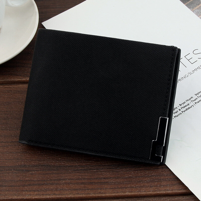 Kurze Brieftasche aus lässigem Stoff für Herren, Business-Brieftasche, leichte und modische Geldbeutel tasche aus Segeltuch