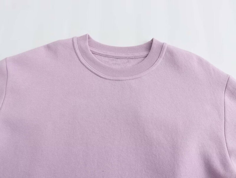Kobiety 2023 jesień nowy moda Basic jednokolorowa na co dzień dzianinowe bluzy Vintage O dekolt z długim rękawem damskie swetry eleganckie koszule