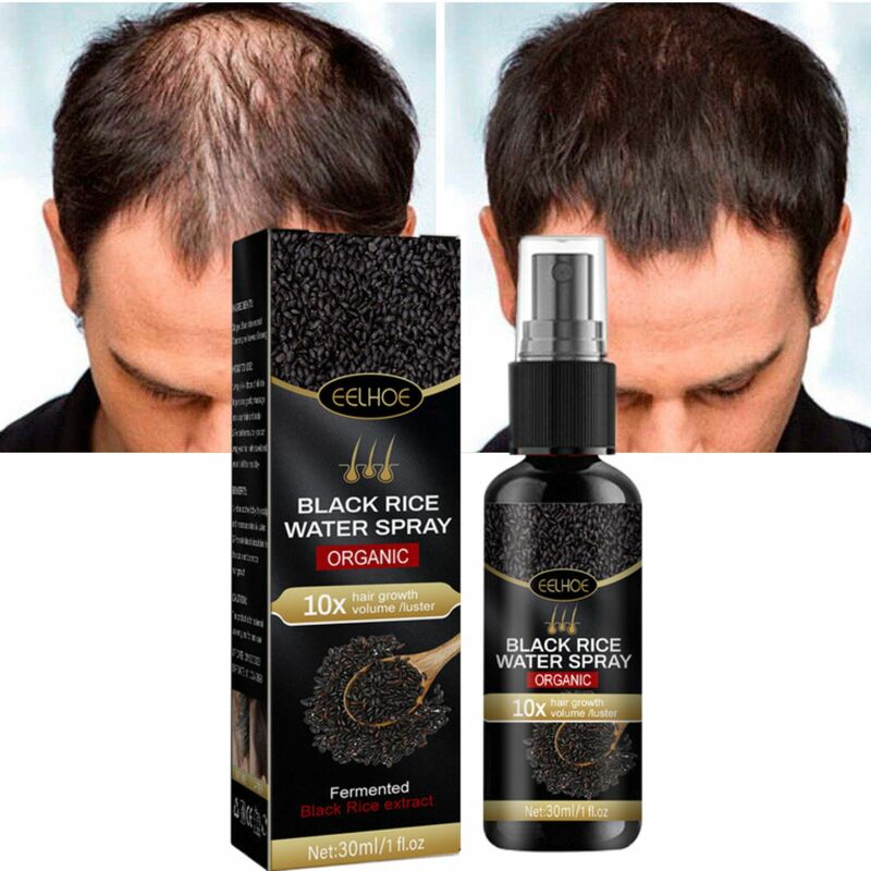 Spray para el cabello de arroz negro, acondicionador para fortalecer el cabello, alisado, previene el adelgazamiento, reparación del cabello seco