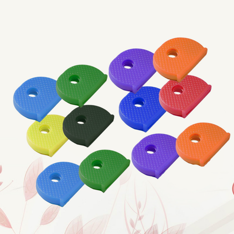 Tappi per chiavi in PVC da 12 pezzi coperchi per chiavi flessibili tappi per identificatore di chiavi colorate per chiavi della porta di casa chiavi dell'auto (colore casuale)