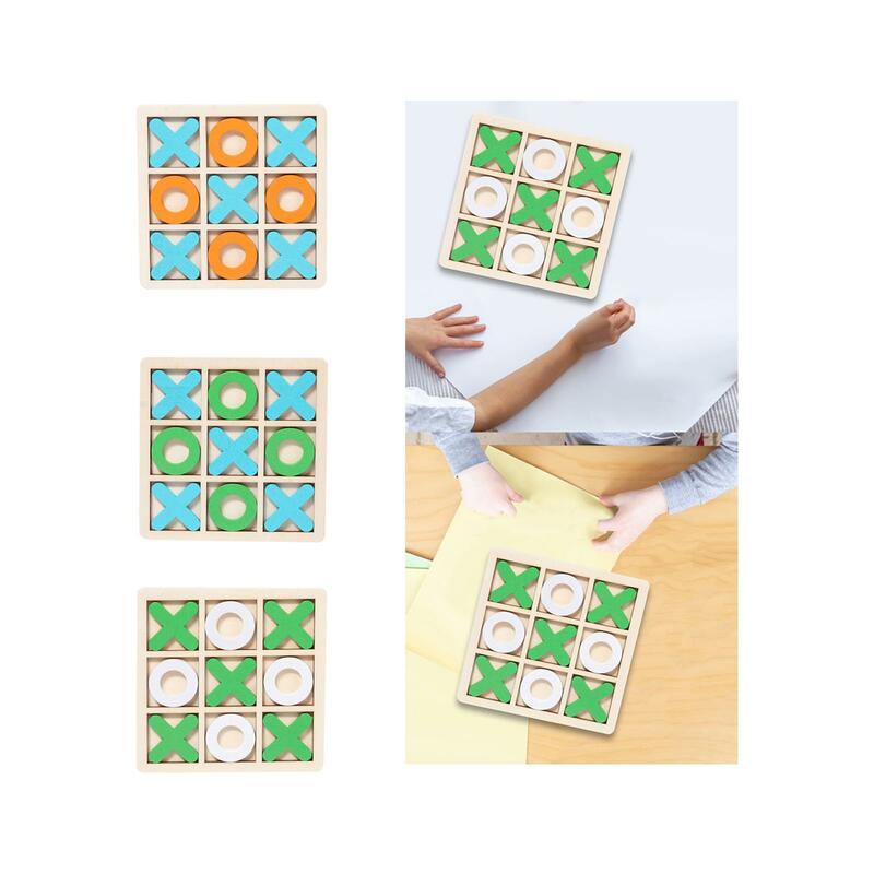 Wood Tic TAC Toe Board Game Coffee Table Decor Party Favors XO Table Toy