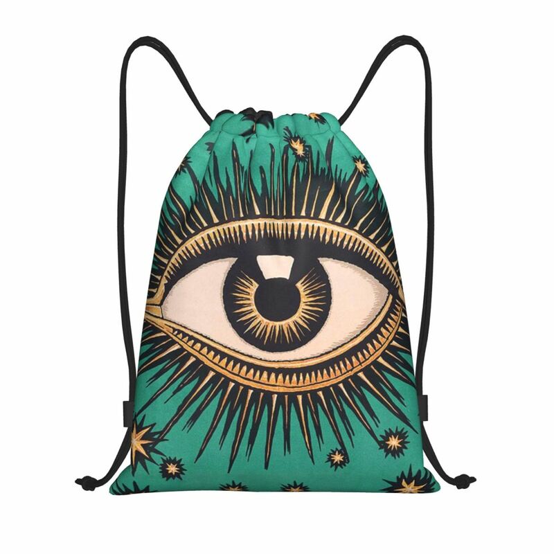 All see Eye Art borse con coulisse uomo donna pieghevole palestra sport Sackpack Evil Mystic Eyes Shopping Storage zaini