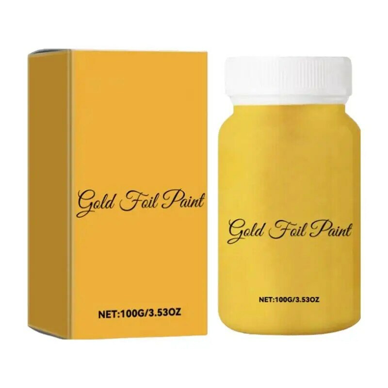 Gold Foil Paint 100g Water Based Multi Surface Paint Home Decor Paint For Canvas Wood Clay Craft Cabinet Paint Craft Paint