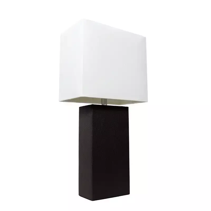 Eleganckie wzory nowoczesna lampa skórzany stół z białe tkaniny odcieniem