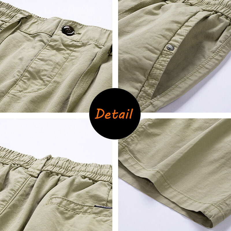 Pantalones cortos de algodón con bolsillos para hombre, Bermudas informales, color sólido, Moda de Primavera, novedad