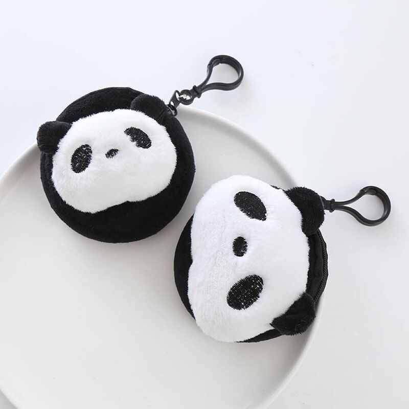 Torebka na monety z pluszowa Panda zwierząt koreańska okrągła portfel z kreskówek torba do przechowywania kart torebka na Mini słuchawki szminki