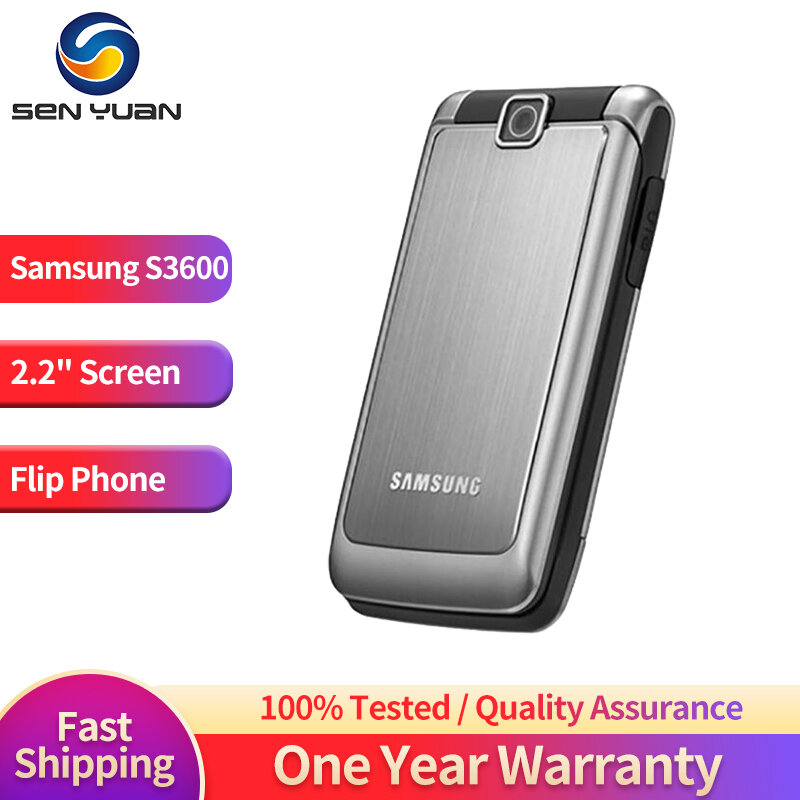 Samsung-Original Desbloqueado Celular, S3300, 2G, Recondicionado, 99%, 2,2 '', Câmera 1.3MP, Suporte Teclado Russo, Flip Celular
