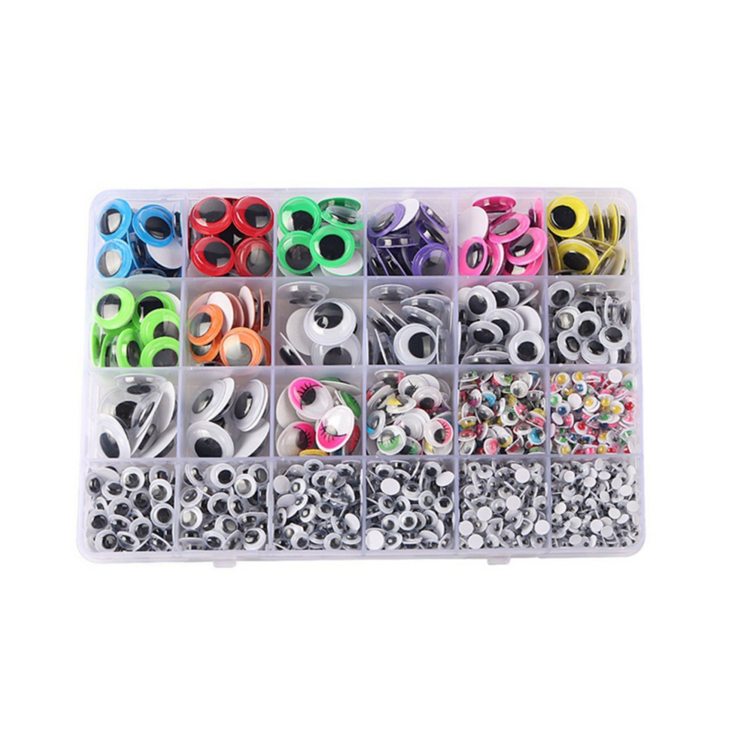 Colored Shaking Eyes Self-Adhesive Googly Eyes 4mm-25mm DIY Toy Making Small Eye Stickers Black White Movable Eyes