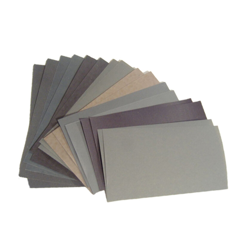 15 Pcs / Set Sandpaper 400/600/3000/800/1000/1200/1500/2000/2500 Grit Sand Paper Water/Dry Sanding Paper Abrasive Tools