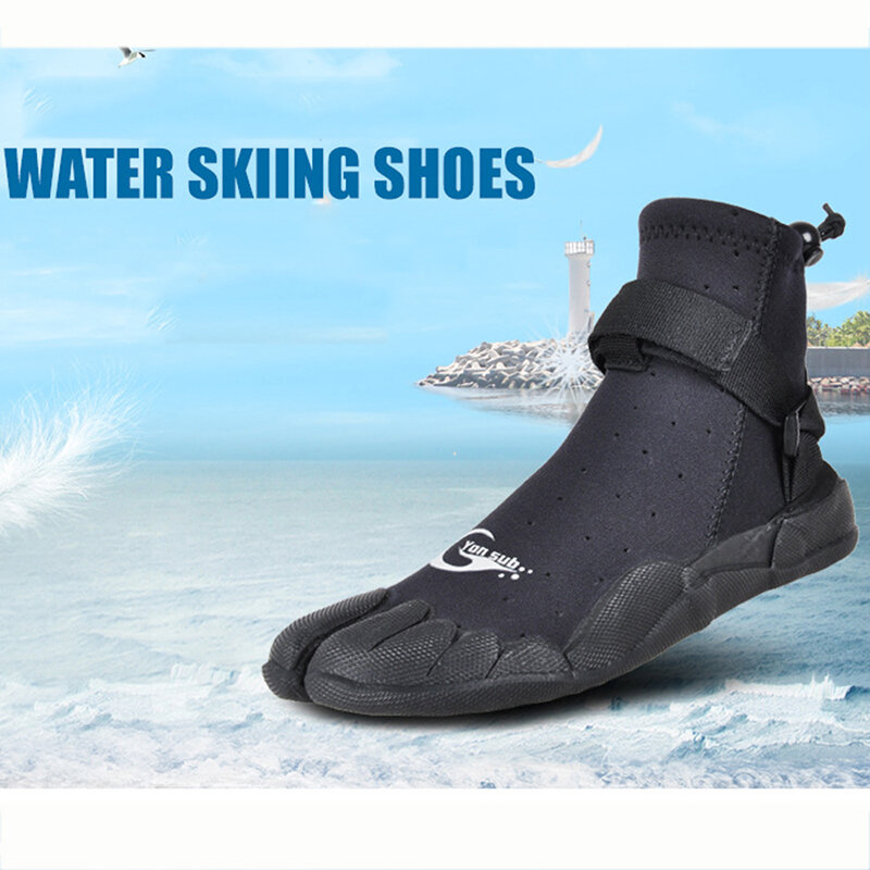 YonSub-zapatos de esquí acuático, calzado de neopreno con punta dividida, talla grande 45, para surf, vadear gratis