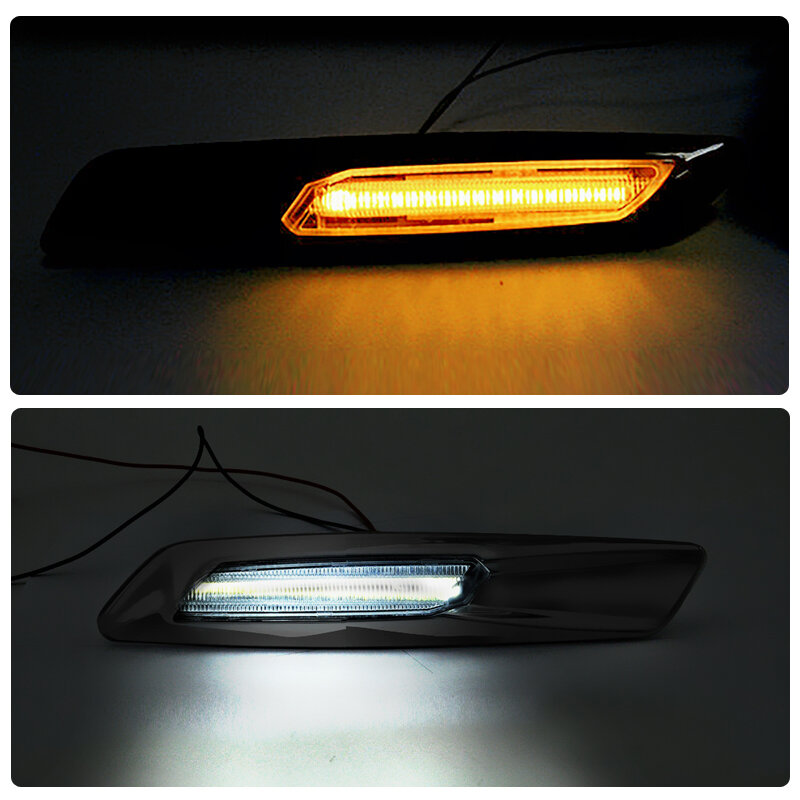 Black Chrome Finishes Shell LED Side Fender Marker Lamp Turn Signal With Position Light For BMW E82 E88 E90 E91 E92 E93 E60 E61
