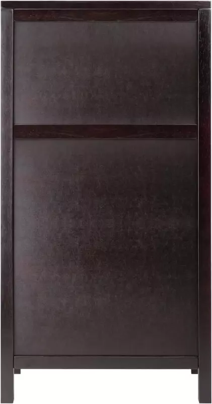 37.52-inch x 19.09-inch x 12.6-inch 20-Bottle Modular Wine Cabinet With Glass Rack, Dark Espresso (92729)