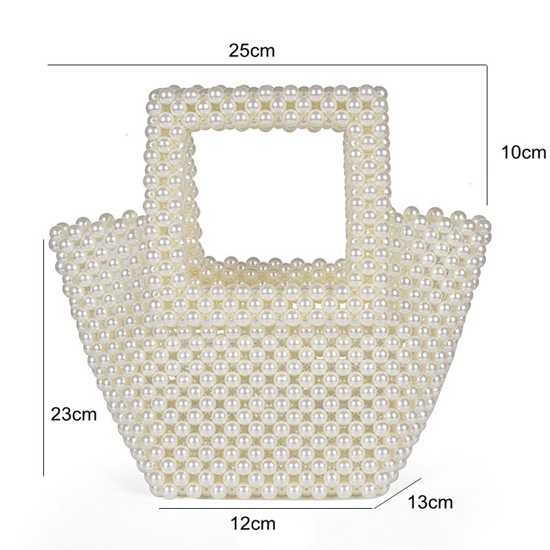 Angepasst Neue Perle Handtaschen Frauen Taschen Designer Handgemachte Perlen Tragetaschen für Frauen Frische Woven Eimer Geldbörse für Frauen