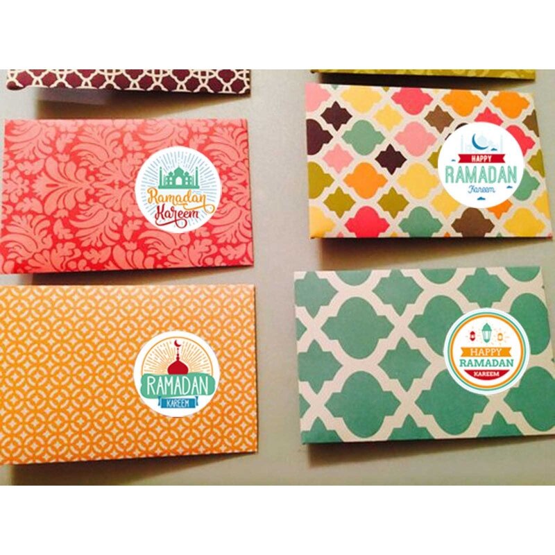 16FB Ramadan Kareem etiquetas adesivos Eid para cartões comemorativos buquês flores 120 peças