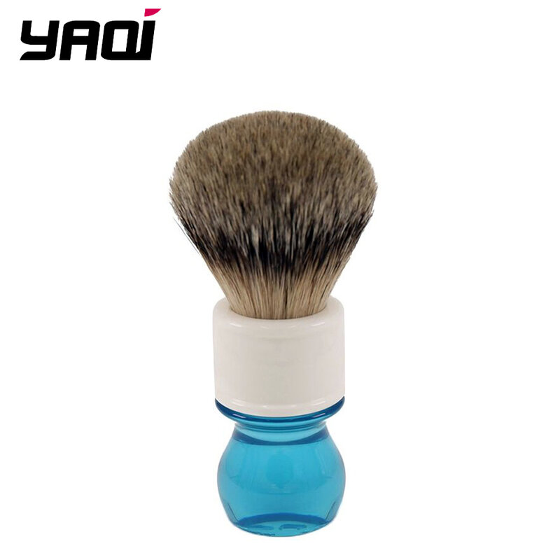 Yaqi 24mm aqua highmountain silvertip texugo escova de barbear de cabelo