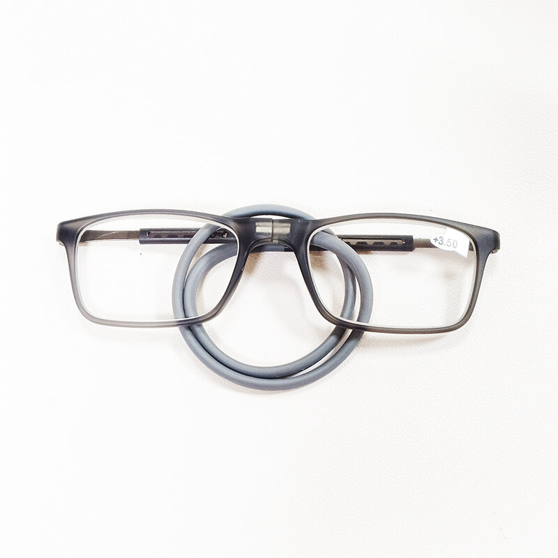 Gafas de lectura TR90 para hombre y mujer, lentes ajustables con cuello colgante, patillas largas, gran oferta